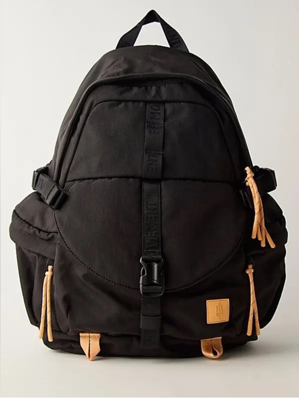 Free People Black Backpack with Tan Accents